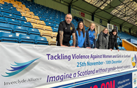 16 Days campaign banner at Cappielow